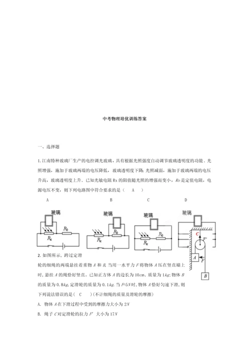 中考物理培优训练.docx