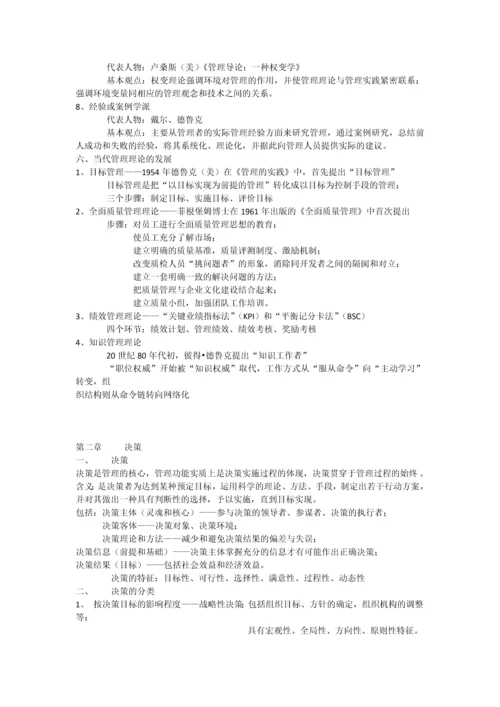 2018重庆管理基础知识重点知识.docx