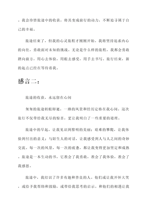 关于旅途结束的感言