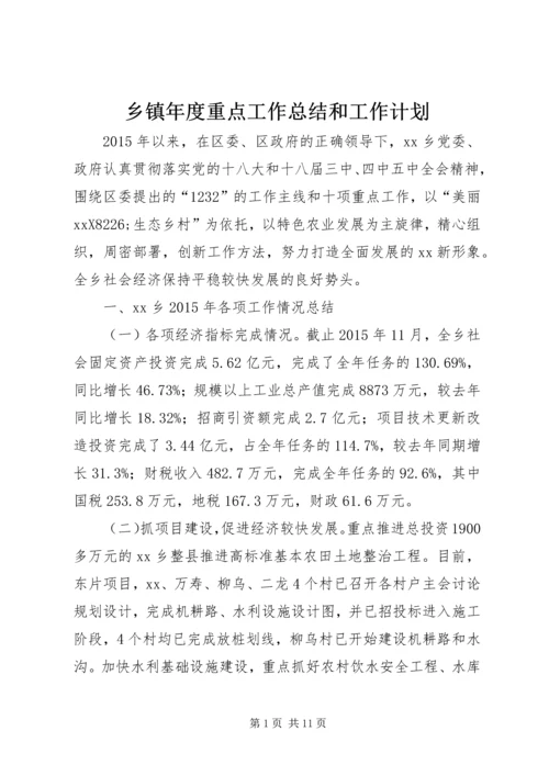 乡镇年度重点工作总结和工作计划.docx