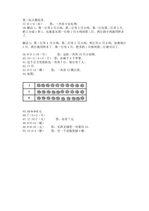 一年级上册数学解决问题50道含答案【实用】.docx