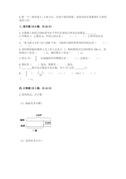 鸡东县六年级下册数学期末测试卷（名校卷）.docx