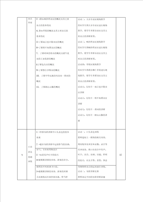 导游讲解课程标准