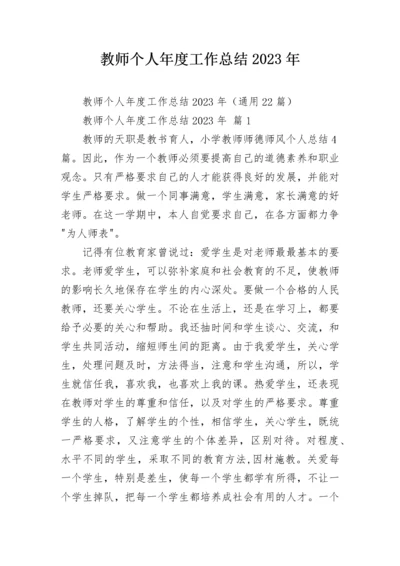 教师个人年度工作总结2023年.docx