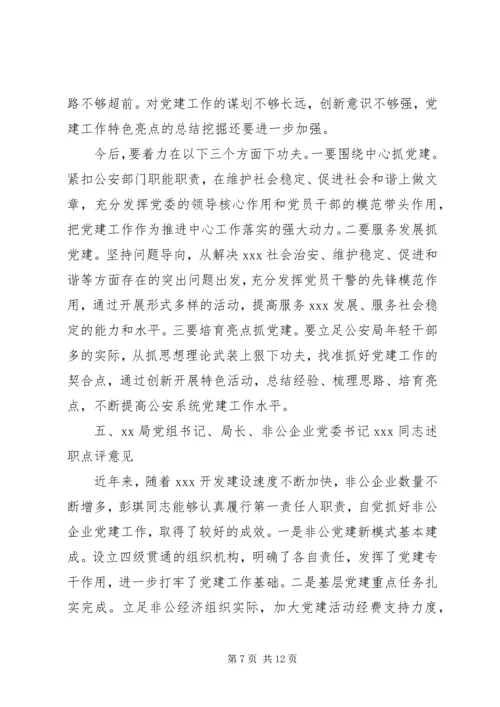 书记抓基层党建述职评议考核会议上的点评意见提纲.docx