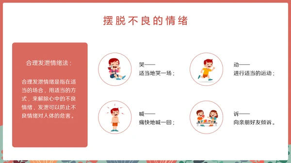 中小学心理健康情绪管理主题班会PPT模板