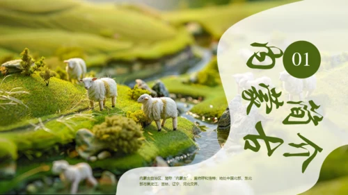 风吹草地见牛羊，内蒙古介绍通用PPT模板