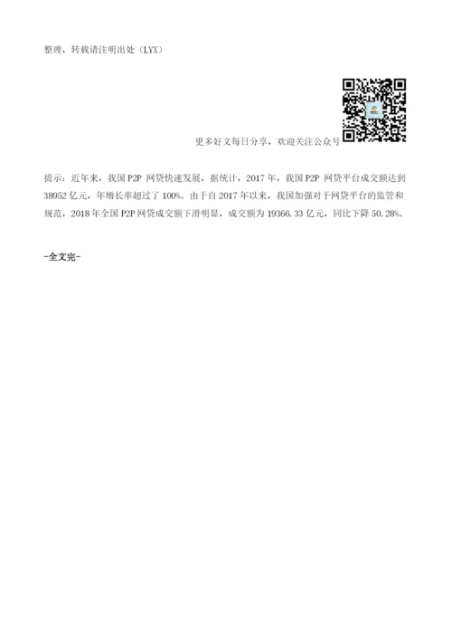 我国P2P网贷行业成交额大幅下降网贷行业将进一步规范.docx