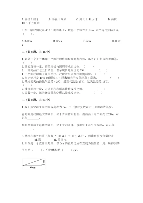 苏教版数学六年级下册试题期末模拟检测卷含答案（突破训练）.docx