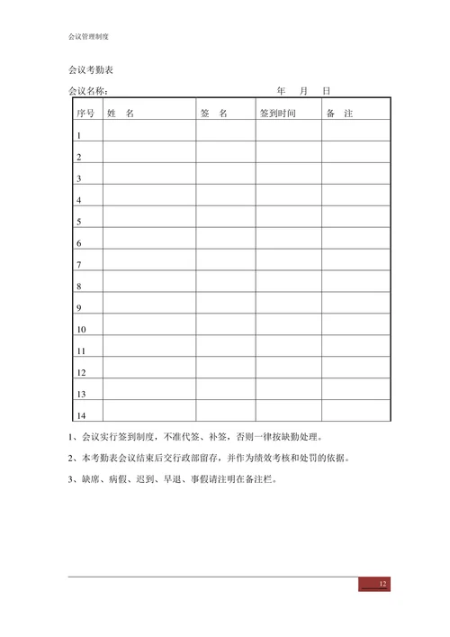 会议管理制度