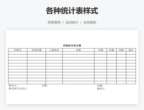 各种统计表样式