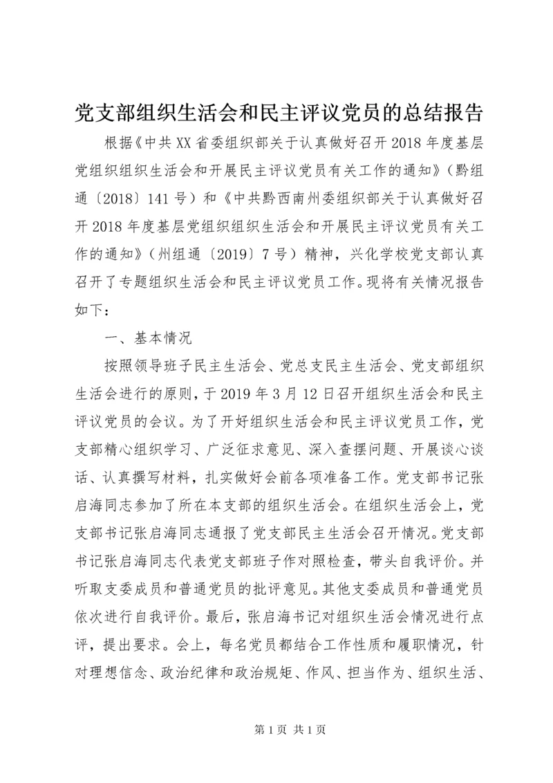 党支部组织生活会和民主评议党员的总结报告.docx