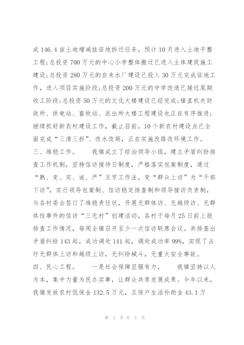 镇政府第三季度工作总结与计划.docx