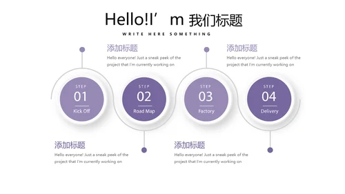 紫色时尚微立体述职报告商务通用PPT动态模板
