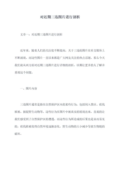 对近期三违图片进行剖析