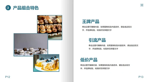 简约拟物纸张西式甜品营销策划PPT模板