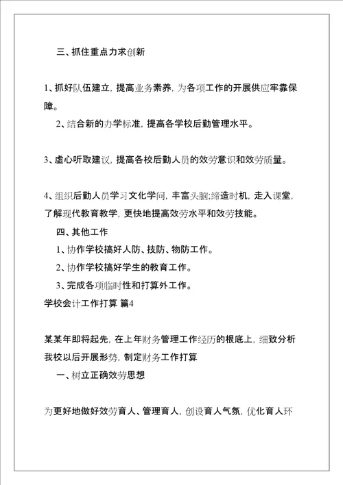 学校会计工作计划共11页