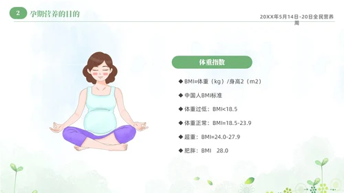 绿色清新淡雅孕期营养知识科普课件PPT全民营养周