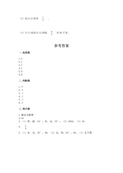 人教版六年级上册数学期中测试卷（名校卷）.docx