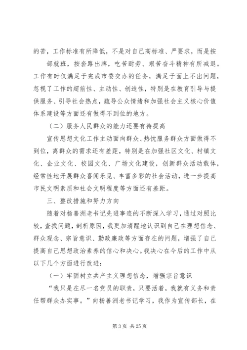 宣传部长学习杨善洲精神党性分析材料.docx