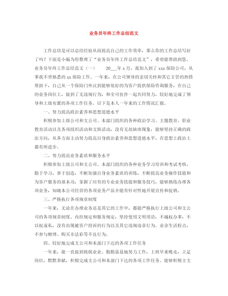精编之业务员年终工作总结范文2.docx