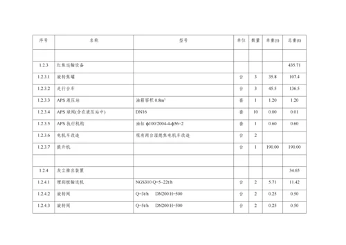 干熄焦主要设备情况一览表.docx