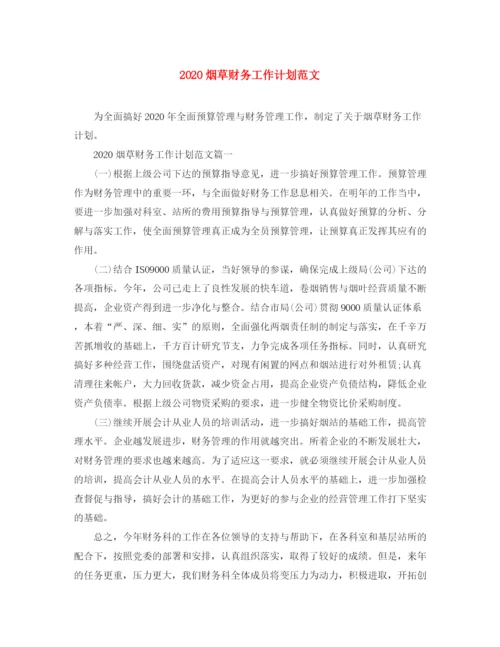 精编之烟草财务工作计划范文.docx