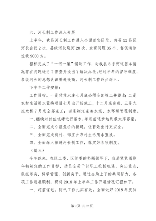 水务局XX年上半年工作总结和下半年工作安排（共十篇）.docx