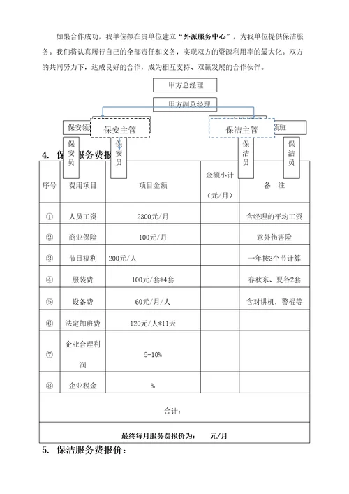 保安保洁合作要求