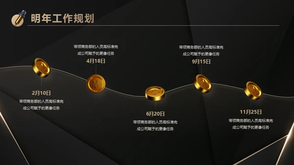 3D立体风黑色火箭年终总结通用PPT模板