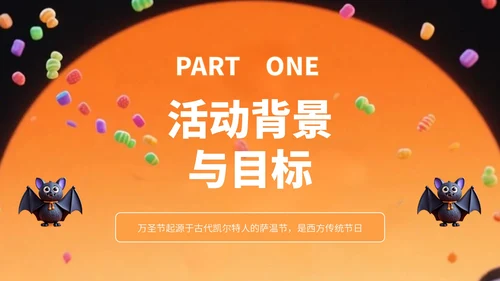 橙黄色卡通风万圣节活动营销方案PPT