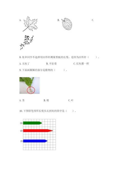 教科版一年级上册科学期末测试卷含完整答案（易错题）.docx