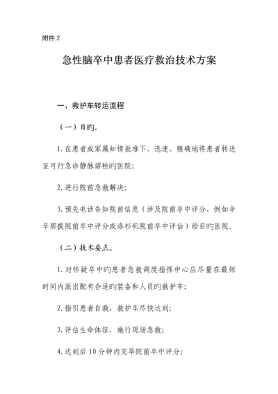 急性脑卒中患者医疗救治重点技术专题方案.docx