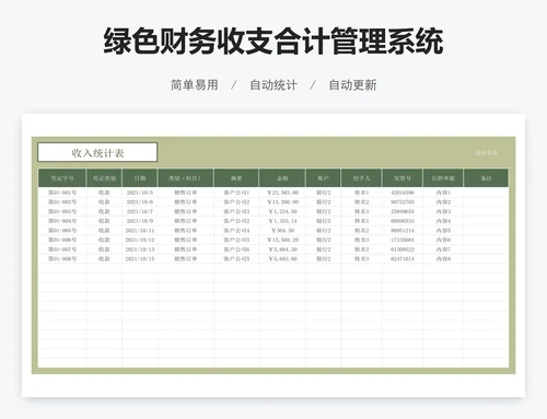 绿色财务收支合计管理系统
