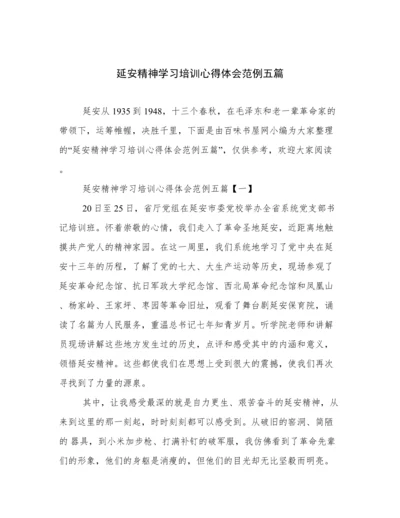 延安精神学习培训心得体会范例五篇.docx