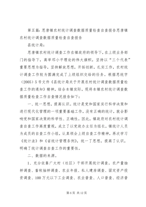 XX县区农村统计调查数据质量自查报告 (3).docx