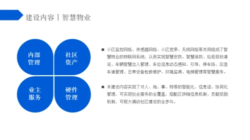 蓝色区块链智慧社区解决方案通用PPT模板