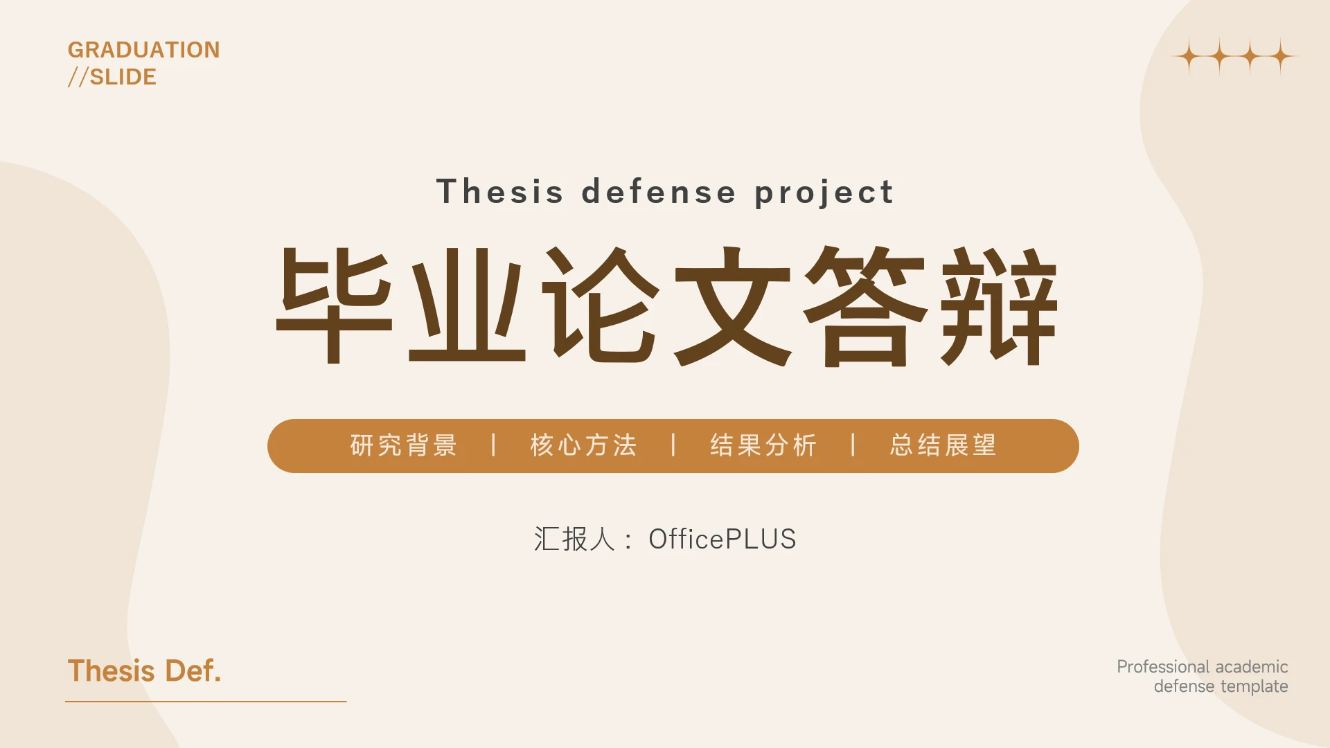 奶咖极简学术毕业论文答辩PPT模板