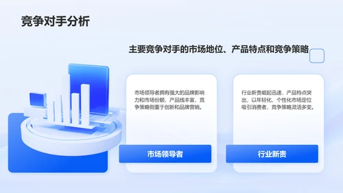 蓝色渐变风创业项目简介与市场分析PPT模板