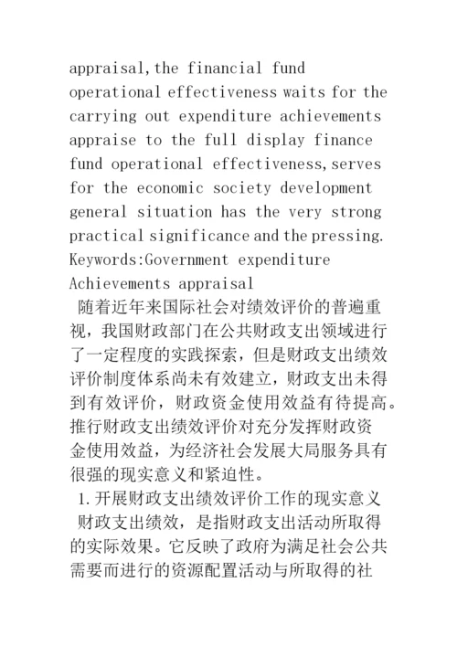 浅谈政府财政支出绩效评价.docx