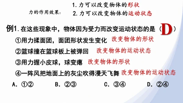 人教版八下物理 第七章《力》单元复习课件（34页ppt）
