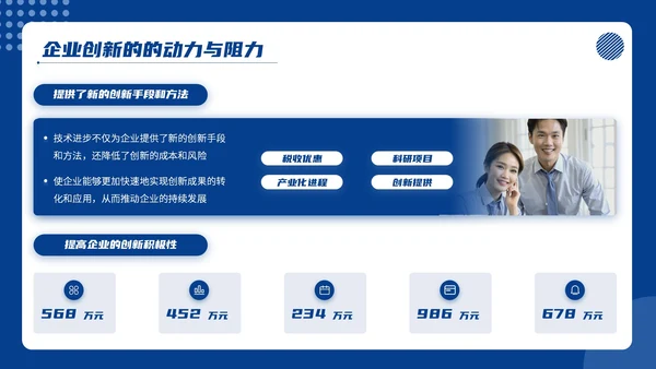 蓝色商务风商务通用PPT模板_企业创新与发展战略企业介绍PP模板