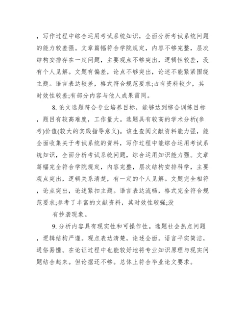 2020本科毕业论文指导教师评语-例文精品.docx