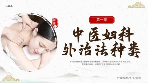 中国风古风中医妇科外治法传统中医文化经络护理培训PPT