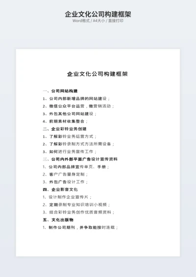 企业文化公司构建框架