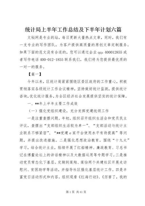 统计局上半年工作总结及下半年计划六篇精编.docx