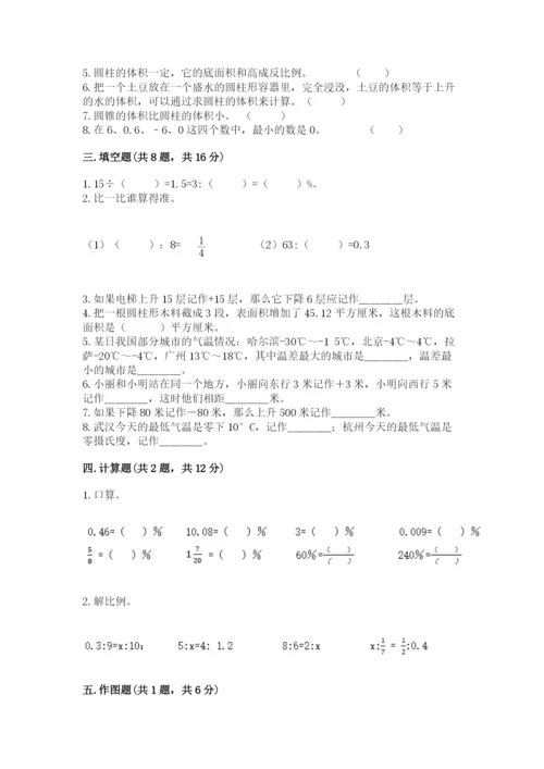 人教版六年级下册数学期末测试卷（含答案）word版.docx