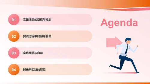 红色渐变风实践报告PPT模板