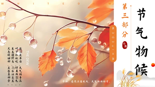 秋色白露节气，秋意浓通用PPT模板