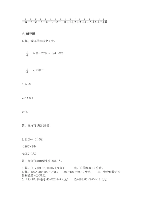 人教版六年级下册数学期末测试卷精品【预热题】.docx